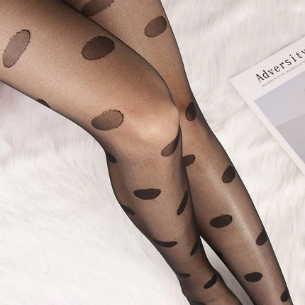 Calzamaglia da donna Sexy Plus Size calze di seta a pois piccole calze sottili Vintage finte calze da tatuaggio collant calzetteria femminile