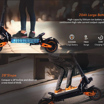 Monopattino Elettrico GELEIPU Z1 PRO per Adulti, Velocità Massima 65km/h, Doppio Motore 2400W, E-Scooter Potente platinumshop