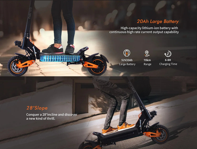 Monopattino Elettrico GELEIPU Z1 PRO per Adulti, Velocità Massima 65km/h, Doppio Motore 2400W, E-Scooter Potente platinumshop