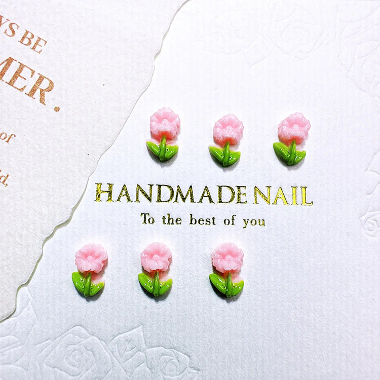 50/100/200Pcs, 5*8mm, Camellia, Rose, Lily of The Valley, Sweet, Flower Series, Nail Accessories, Stereo, DIY