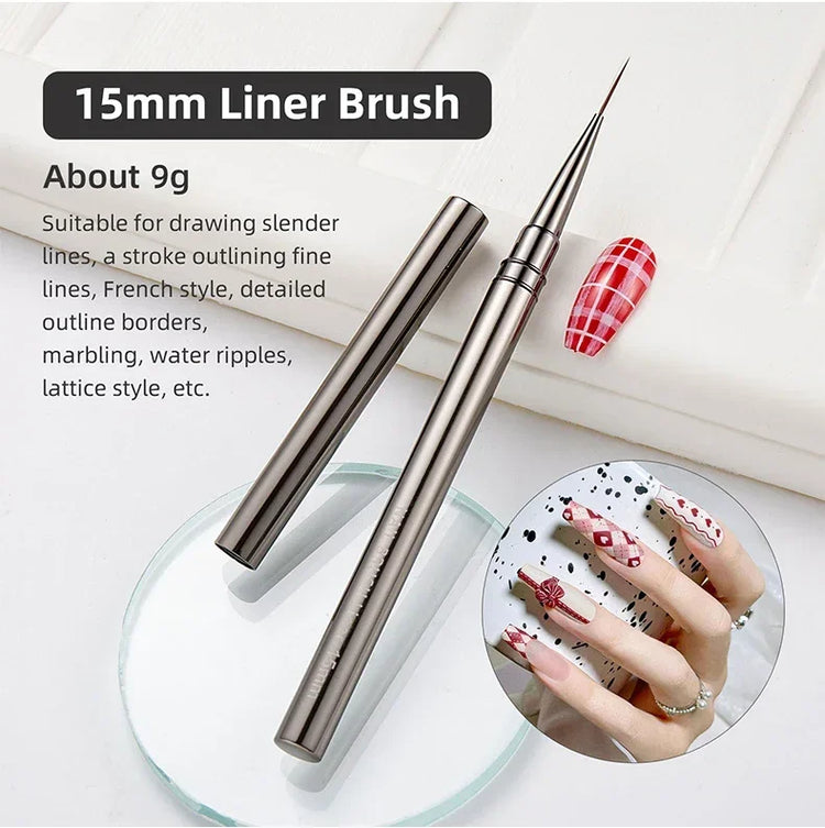 5PCS Nail Art Liner Brushes Hand Painted Brush Acrylic UV Gel Colours Paints Builder Drawing Pen DIY Manicure Design Accessories
