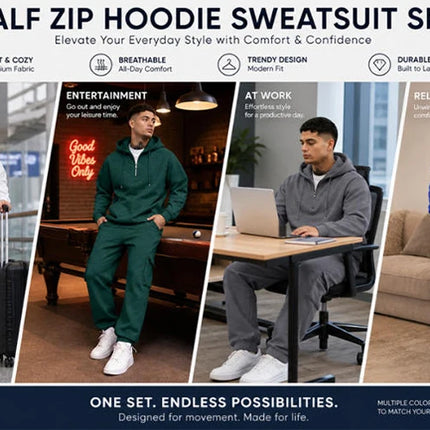 Customized Print Men Tracksuit 2 Pieces Half Zipper Athletic Hoodies Sweatpants Women Training Casual Running Jogging Suit Sets