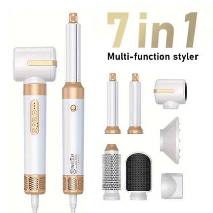 Tinsol 7 in 1 Hair dryer Professional Negative Ion curling Iron Hair Straightener Brushless Motor High Speed Hair Dryer Hot Comb