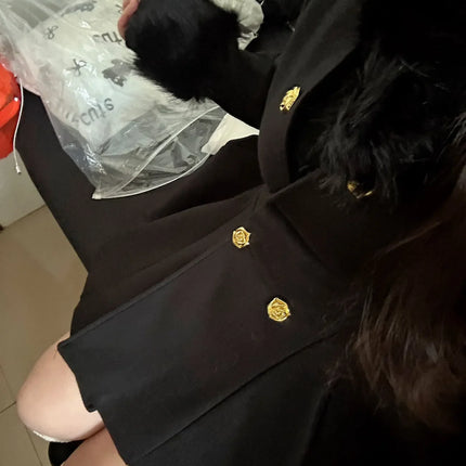 New Elegant Small Fragrance Celebrity Loose Coat Moda Woolen Winter French Style Vintage Blends Slim Waist Mid-length Outwear