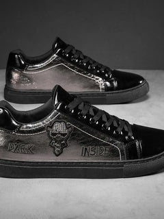 Men Casual Shoes Patent Leather Flats Skate Men Cool Driving Shoes Male Walking Shoes Sneakers Dress Trend the Latest Leisure
