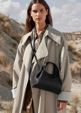 Borsa Hobo da Donna, in Morbida Pelle Martellata con Manico Superiore e Tracolla Regolabile per Lavoro, Viaggi e Outfit Quotidiani