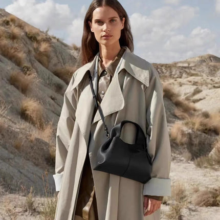 Borsa Hobo da Donna, in Morbida Pelle Martellata con Manico Superiore e Tracolla Regolabile per Lavoro, Viaggi e Outfit Quotidiani