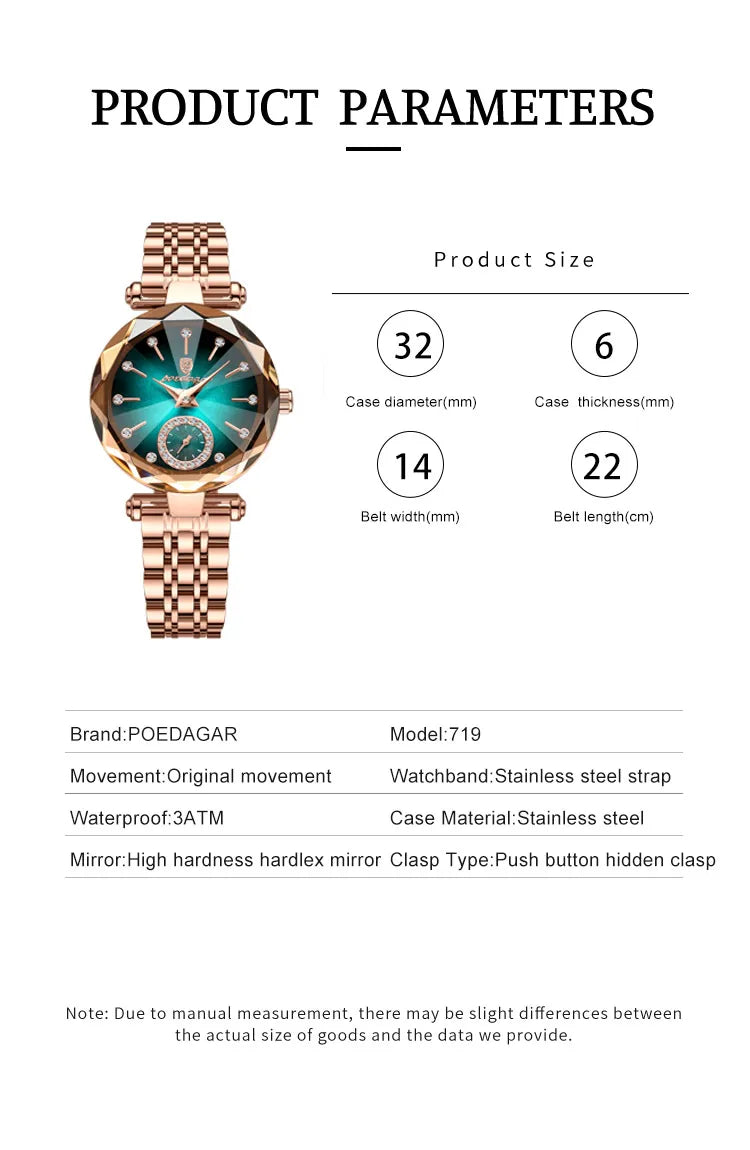 POEDAGAR Orologi al quarzo da donna eleganti di lusso Orologio impermeabile in acciaio inossidabile per donna Orologio da polso da donna alla moda casual reloj platinumshop
