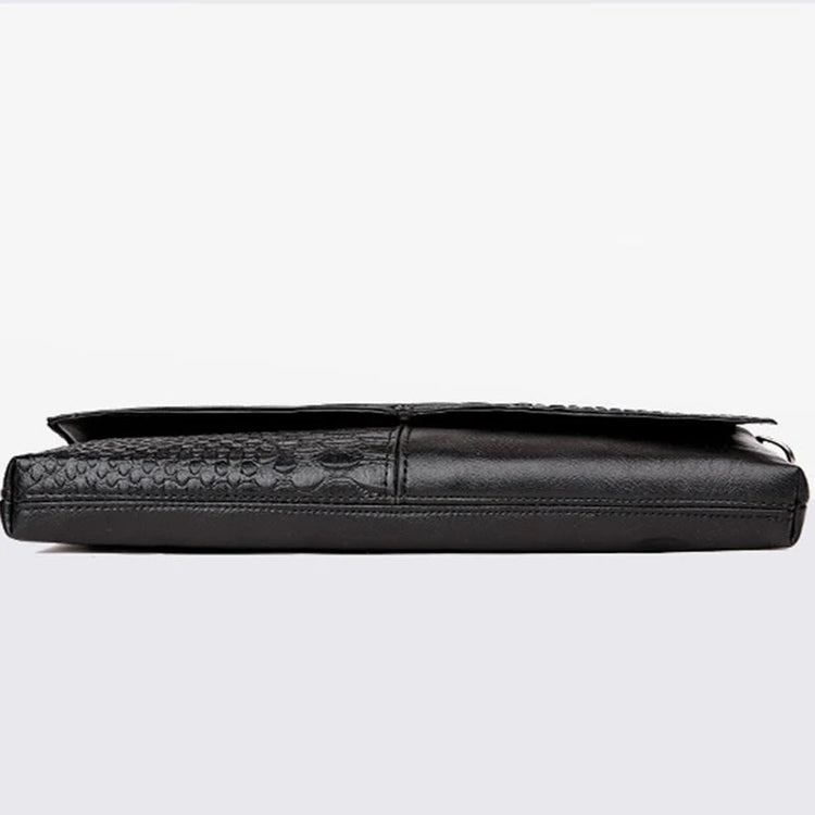 Female Shoulder Messenger Bags Casual Crossbody Bag Black PU Leather 2024Trend Women Stone Print Chain Envelope Clutch Purses PlatiNum