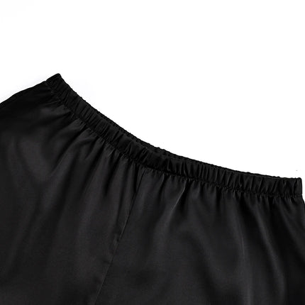 HiLoc Elegante Completo Pigiama in Raso Rosa, Set Primaverile da Casa con Canotta a Spalline Sottili e Pantaloni a Vita Alta, 2 Pezzi, Collezione 2026