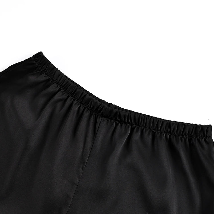 HiLoc Elegante Completo Pigiama in Raso Rosa, Set Primaverile da Casa con Canotta a Spalline Sottili e Pantaloni a Vita Alta, 2 Pezzi, Collezione 2026