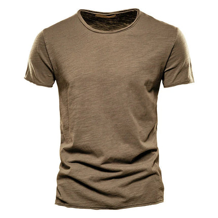 Men's 100% Cotton T-Shirt Soft Casual Fitness Summer Thin T-Shirts Men's Home Wear O-Neck Short Sleeve Solid T-Shirt for Men