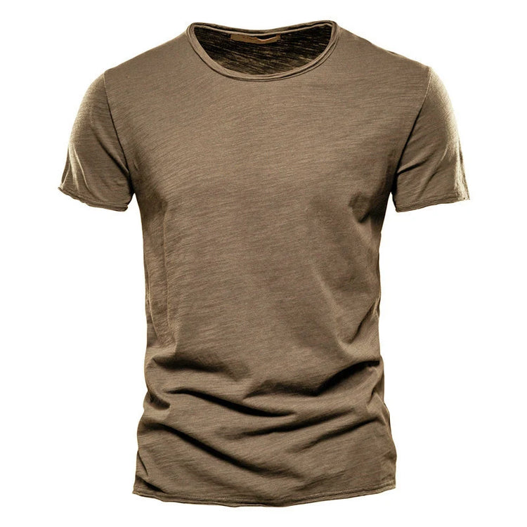 T-shirt da uomo in cotone 100% Casual morbida Fitness Estate T-shirt sottili Abbigliamento per la casa da uomo O-Collo Manica corta Soild T Shirt per uomo