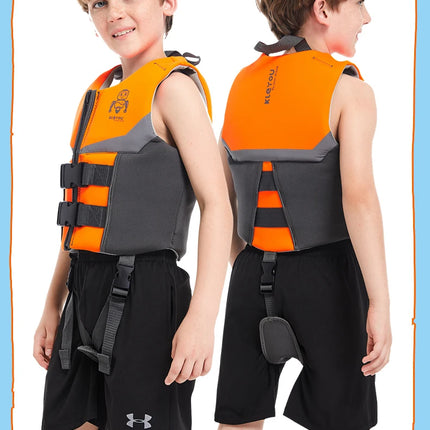 Gilet di galleggiamento per bambini, giubbotto di salvataggio per bambini, giubbotto da nuoto per ragazzi e ragazze, ausilio per il nuoto con galleggiamento del costume da bagno