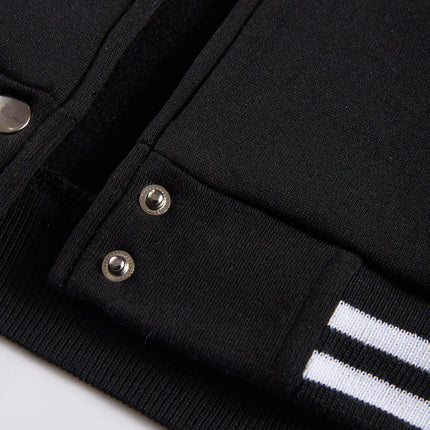 New York Paris Are Both Dream Cities Print Man Jacket Loose Hip Hop Baseball Jersey Fleece Button Coats Autumn Casual Clothes