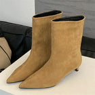 2025 NEW  Vintage Pointed Toe Women Ankle Boots Designer Thin Low Heel Shoes Modern Short Botas Autumn Winter Zapatos De Mujer