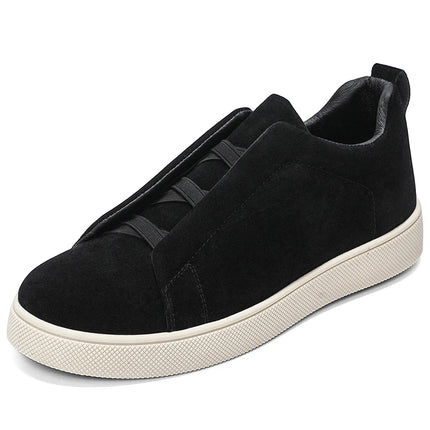 Spring men's thick soled board shoes high-quality suede leather casual sports shoes comfortable and fashionable low top shoes