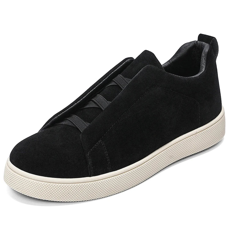 Spring men's thick soled board shoes high-quality suede leather casual sports shoes comfortable and fashionable low top shoes