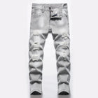 Jeans Boys Straight Ripped Children Washed Distressed Pockets Stretch Casual Denim Trousers Big Kids Streetwear 2025 Hole Pants PlatiNum