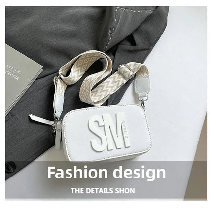 Cross-Border Style Camera Bag Fashionable Retro Women's Shoulder Slant Bag Small Square Bag Street Trend PU Material PlatiNum
