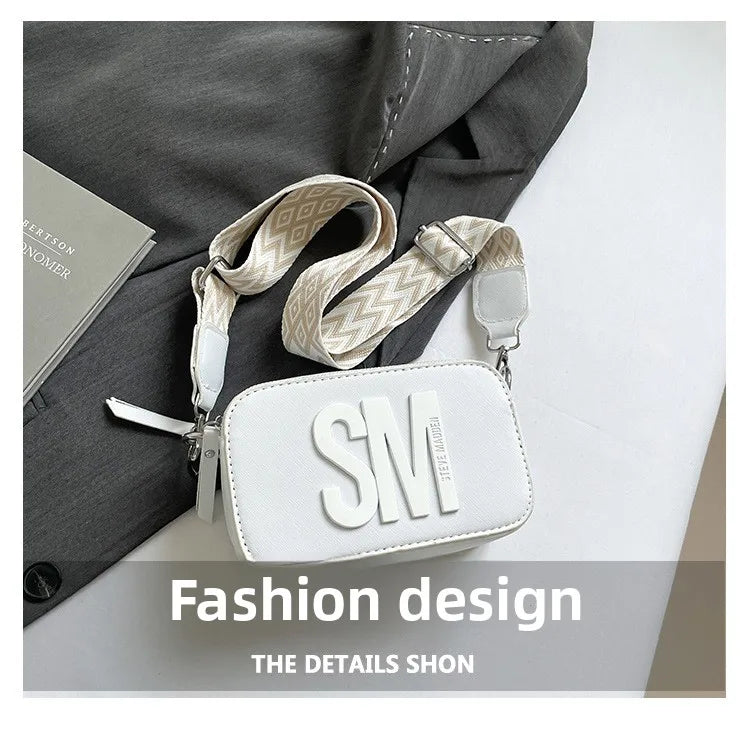 Cross-Border Style Camera Bag Fashionable Retro Women's Shoulder Slant Bag Small Square Bag Street Trend PU Material PlatiNum