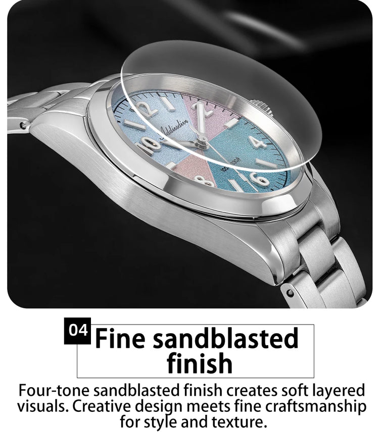 ADDIESDIVE Watch Men 2026 New 36mm Quartz Wristwatch AD2555 Sapphire 100m Waterproof BGW9 Luminous 316L Stainless Steel Watches
