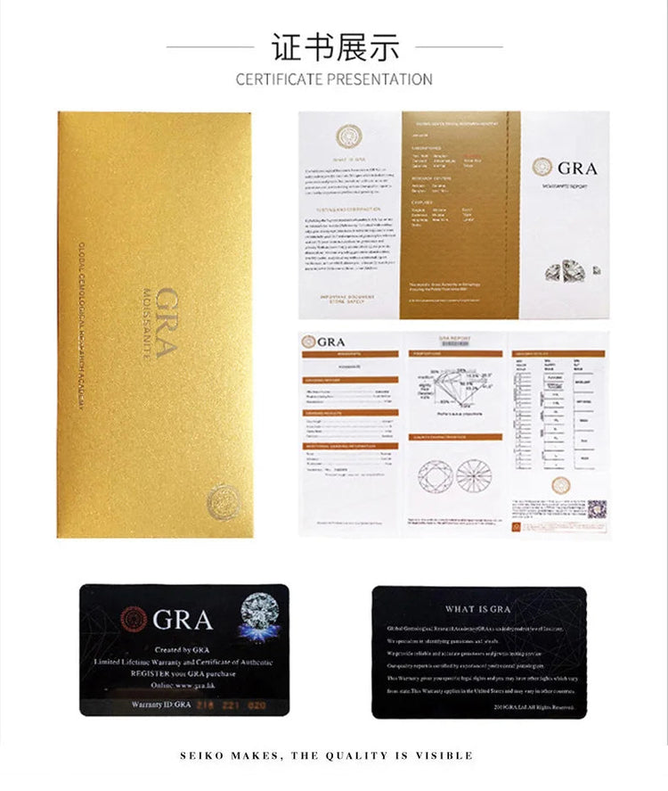 Orecchini a lobo QMSHR con moissanite da 0,5-2 carati, placcati oro giallo 18K, in argento 925, per matrimonio, gioielli da donna e uomo con certificato GRA platinumshop
