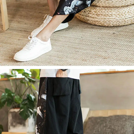 Pantaloncini Estivi da Spiaggia per Uomo, Nuova Stampa Hawaiana, Comodi Pantaloni a Tre Quarti in Cotone Traspirante, Moda Casual Maschile