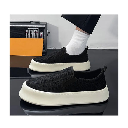 2025 Autumn New Fashion Shallow Mouth Casual Canvas Shoes for Men Breathable Comfortable Niche Design Versatile Chunky Sneakers