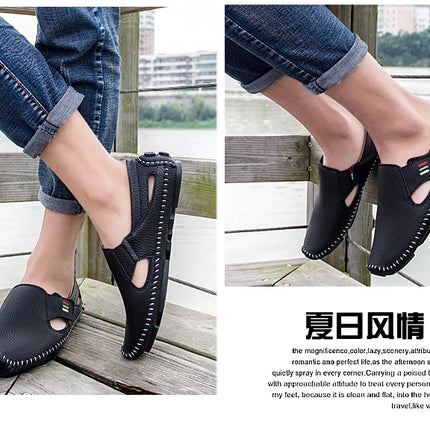 Nuovo 2023 estate scarpe in pelle traspirante uomo mocassini Casual Design di marca appartamenti da uomo fatti a mano mocassini in morbida pelle scarpe da barca
