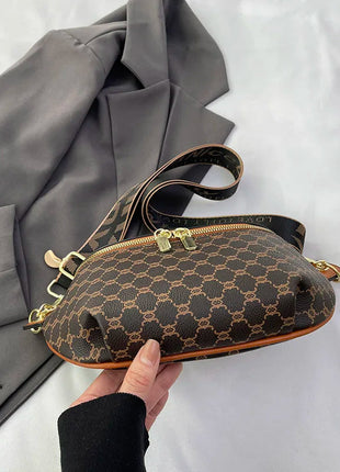 Women Chain Waist Bag Luxury Designer Chest Pack Quality PU Leather Fanny Pack Phone Purse Female Shoulder Crossbody Bag PlatiNum