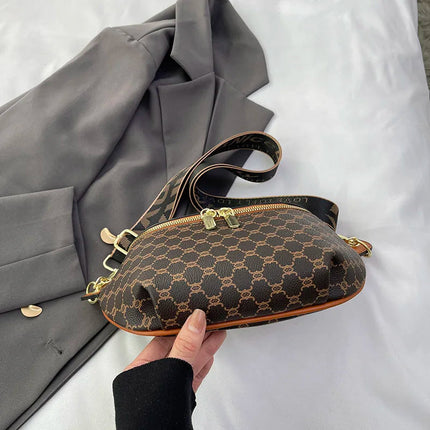 Women Chain Waist Bag Luxury Designer Chest Pack Quality PU Leather Fanny Pack Phone Purse Female Shoulder Crossbody Bag PlatiNum