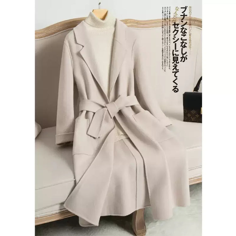 New Arrival Fashion Autumn and Winter Double-sided Cashmere Coat Slim Fit and Slimming, Wool Woolen Coat Trend Size S M L XL 2XL