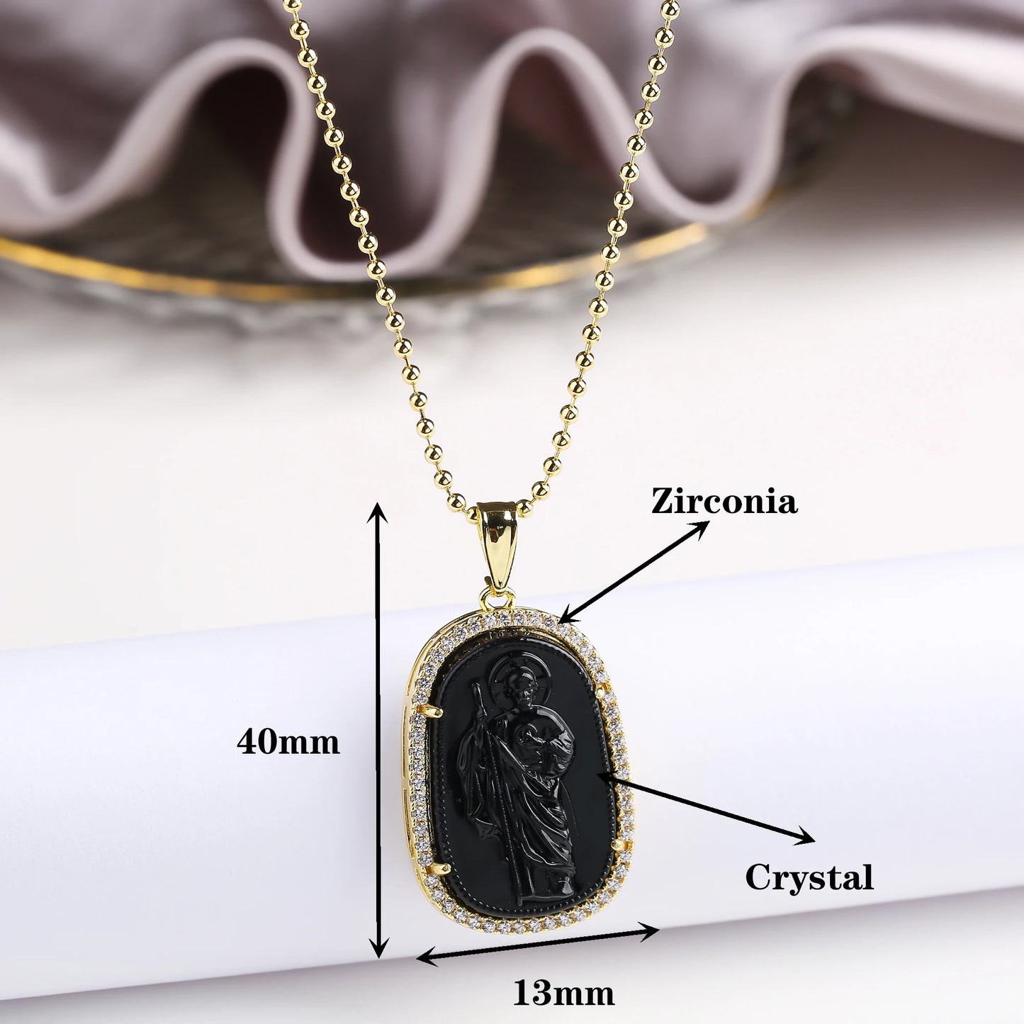 Oro/argento vendita calda stile religioso placcato oro St. Jude zircone collana pendente personalizzato per uomo donna regalo gioielli festa