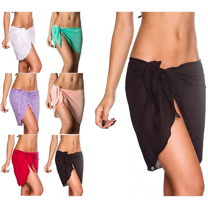 Elegante Copricostume Corto in Chiffon per Donna, Sciarpa Avvolgente da Spiaggia platinumshop