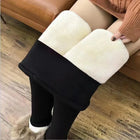 Winter Thicken Warm Leggings Women Lamb Cashmere Joggers High Waist Fleece Elastic Tights Warm Tights Pants Slim Velvet Legging PlatiNum