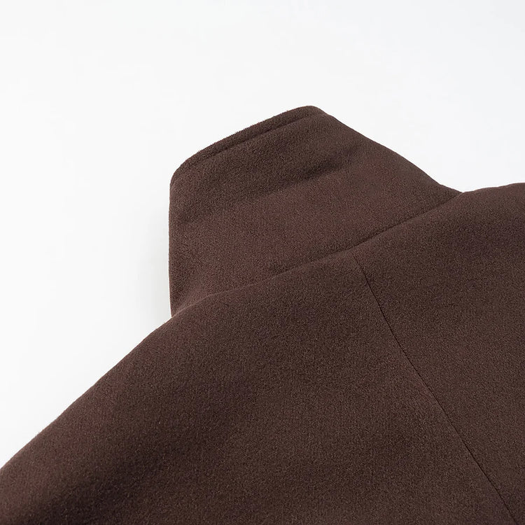 5 Colors New Autumn High Collar Woolen Cape Coat Tie Bow Sashes Long Bat Sleeve Front Buttons Cloak Shawl Jacket Loose Outerwear