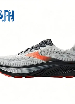 Scarpe da corsa professionali in tessuto jacquard ultra-traspirante, con suola ondulata ad alta reattività per allenamento maratona e corsa a lunga distanza intensiva.