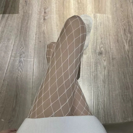 Sexy women's long mesh knit nylon tights thin body stockings perfect legs fishnet hollow high waist leggings socks