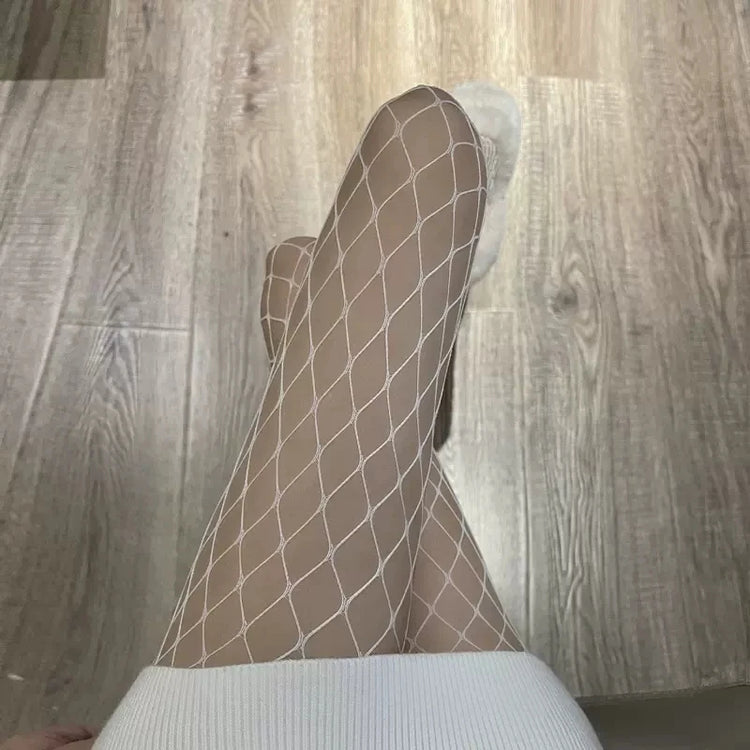 Donne sexy lunghe a rete maglia collant di nylon calze corpo sottili gambe perfette rete di pesce collant cavo a vita alta leggings calze