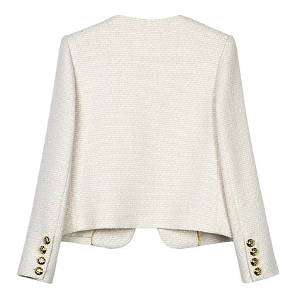 2025 new style fashionable and elegant  ladylike high-end temperament design casual tweed jacket