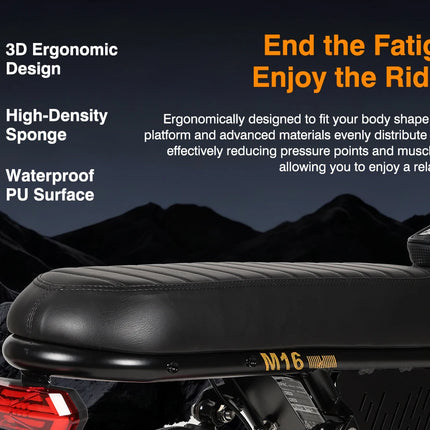 Bicicletta Elettrica Bodywel M16PRO con Pneumatici Larghi, E-bike a Lunga Autonomia 48V 15Ah, E-bicicletta All-Terrain 16"x4.0" per Adulti, Disponibile in Magazzino UE