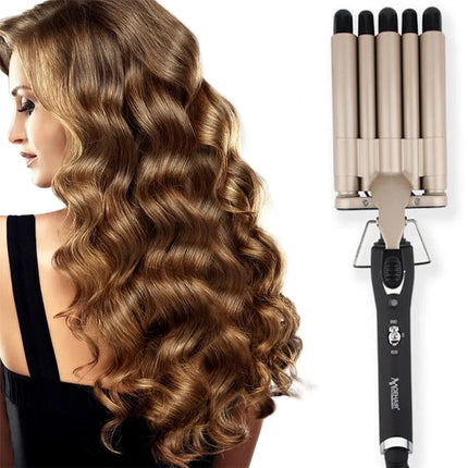 3 in 1 Deep and Small Reversible Big and Small Wave Styles Triple Barrel Deep Hair Waver Curling Iron and Curler