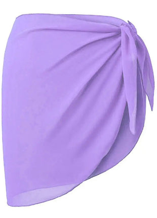 Gonna corta Sarongs corti Copricostume in chiffon Copricostume Sciarpa Copricapo corto da spiaggia Avvolgente trasparente da donna platinumshop
