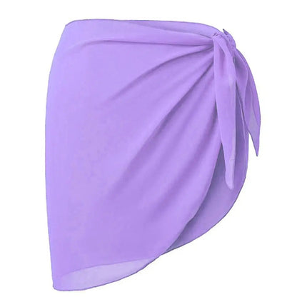 Gonna corta Sarongs corti Copricostume in chiffon Copricostume Sciarpa Copricapo corto da spiaggia Avvolgente trasparente da donna platinumshop