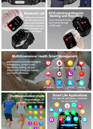 2025 Nuovo AI Diagnosi Lipidi nel sangue Acido urico Test di composizione corporea Smart Watch per uomo ECG + PPG Chiamata Bluetooth Salute Smartwatch platinumshop