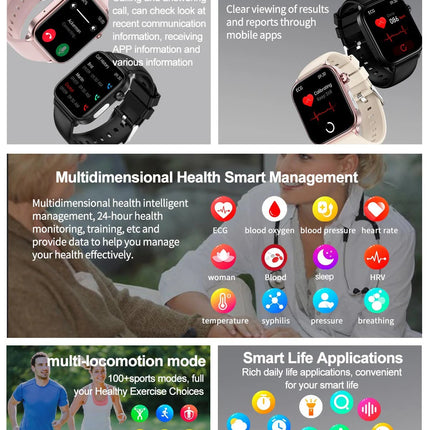2025 Nuovo AI Diagnosi Lipidi nel sangue Acido urico Test di composizione corporea Smart Watch per uomo ECG + PPG Chiamata Bluetooth Salute Smartwatch platinumshop