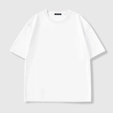 Four seasons 100% Cotton T shirts Man Casual Tees High quality Solid color Couple Oversized T shirts Black White Grey Sports Top PlatiNum