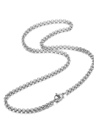 1Pc Width 3mm Stainless Steel Round Pearl Chain Necklace Bracelet Anklet  3 Colors PlatiNum