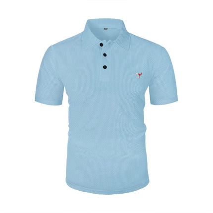 Men's Short Sleeve Summer T-Shirt with Ice Silk Lapel, Men's Top